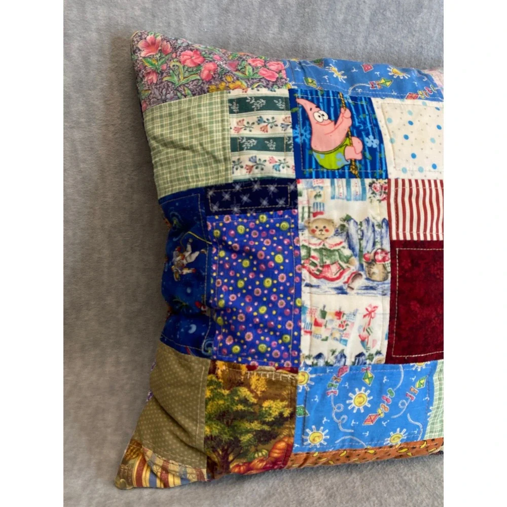 Handmade Patchwork Throw Pillow 17
